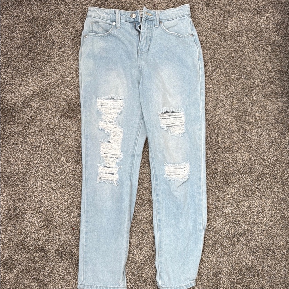 Nordstrom Blue High Rise Distressed Jeans